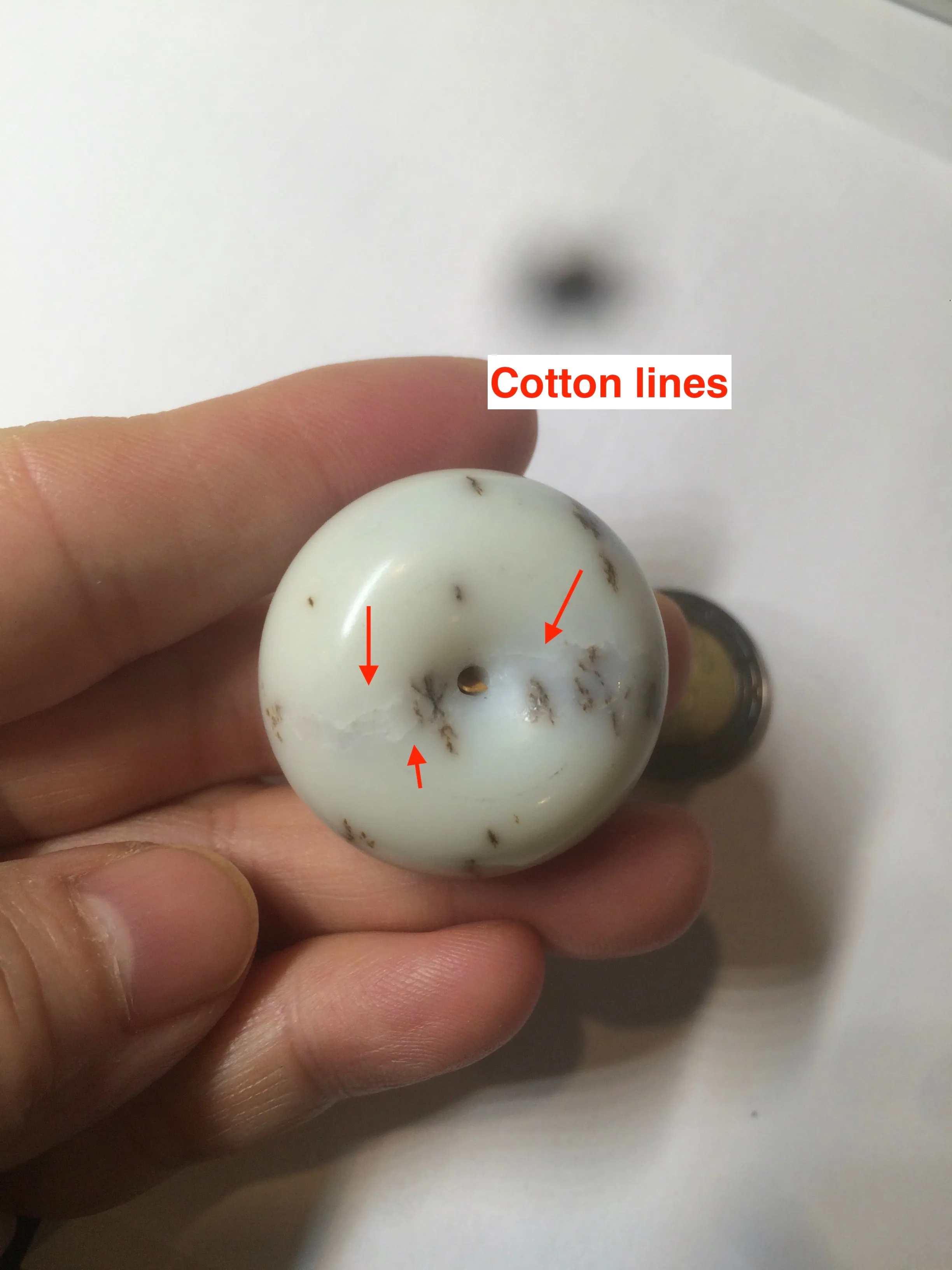 100% Natural white beige with black/brown flying dandelions Osmanthus fragrant cheese cake nephrite Hetian Jade pendant/worry stone HT68