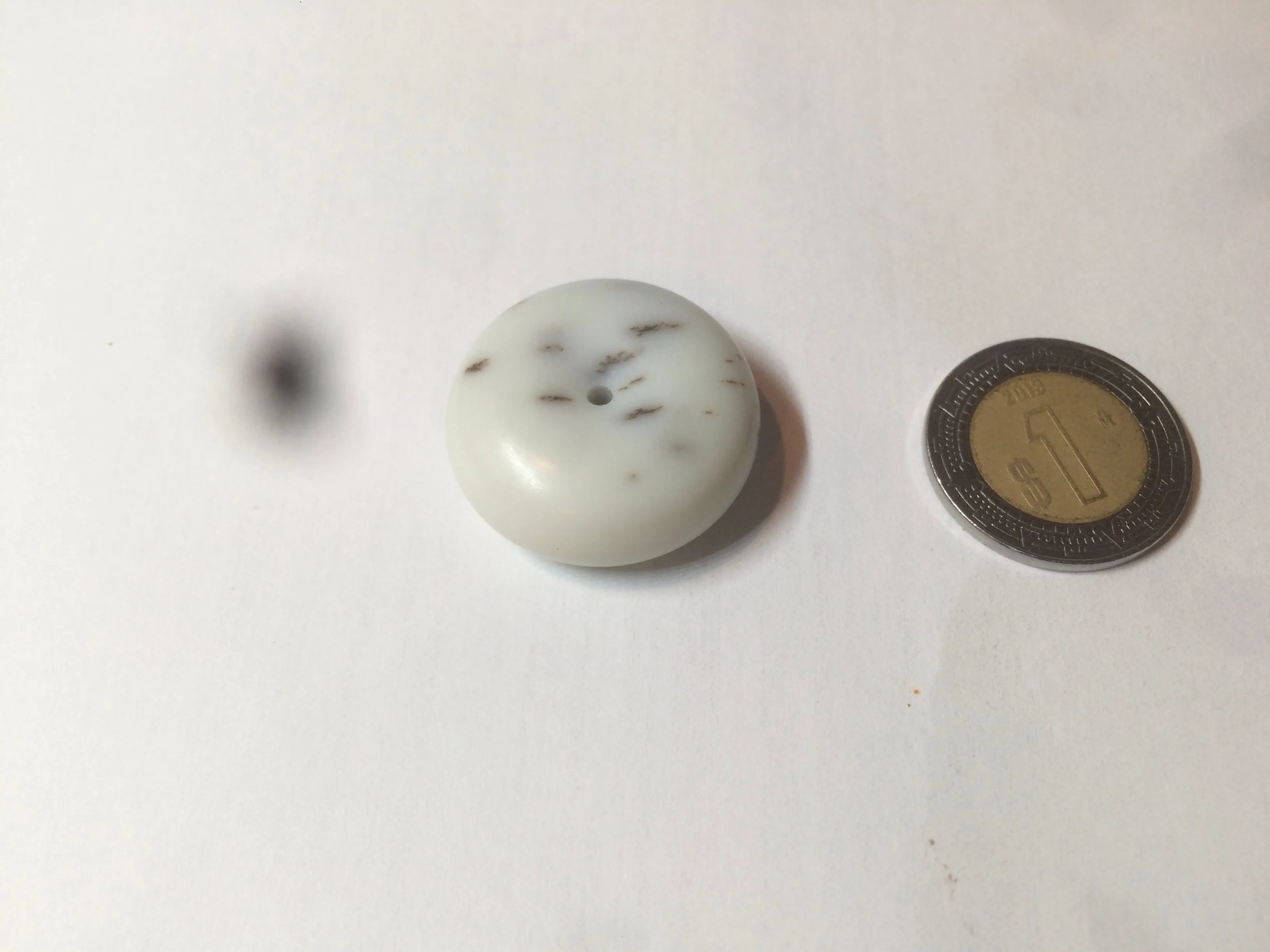 100% Natural white beige with black/brown flying dandelions Osmanthus fragrant cheese cake nephrite Hetian Jade pendant/worry stone HT68