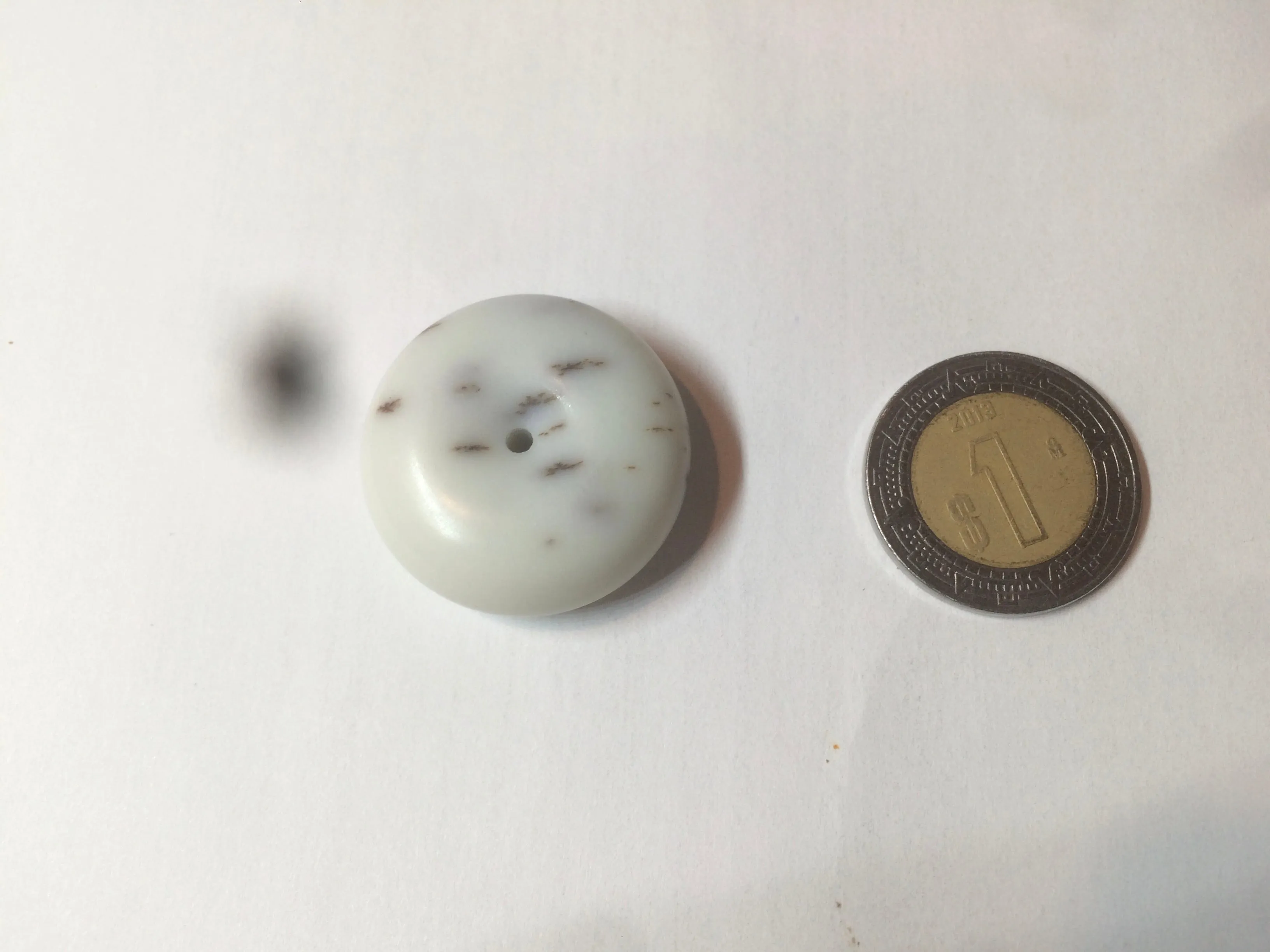 100% Natural white beige with black/brown flying dandelions Osmanthus fragrant cheese cake nephrite Hetian Jade pendant/worry stone HT68