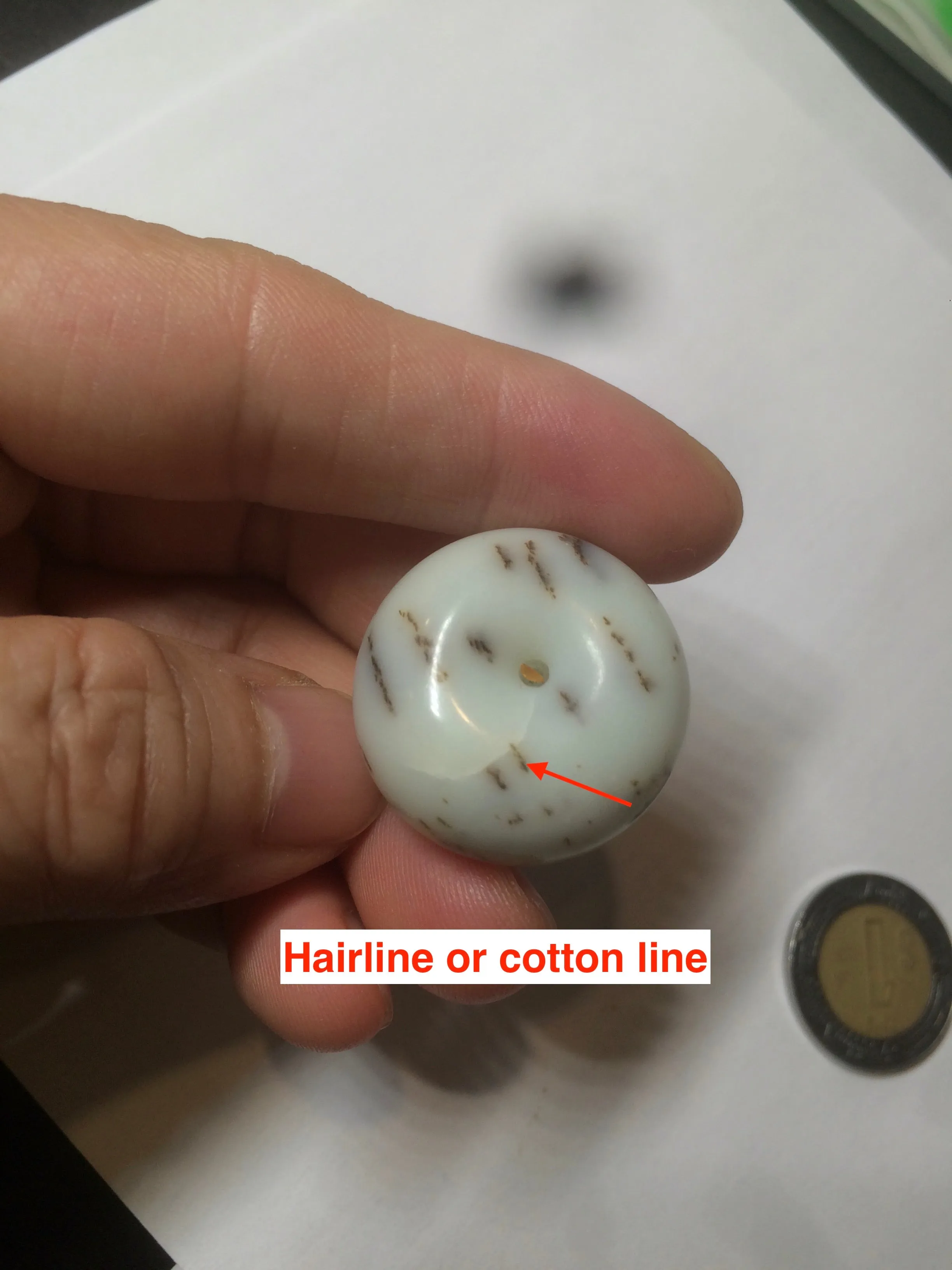100% Natural white beige with black/brown flying dandelions Osmanthus fragrant cheese cake nephrite Hetian Jade pendant/worry stone HT68