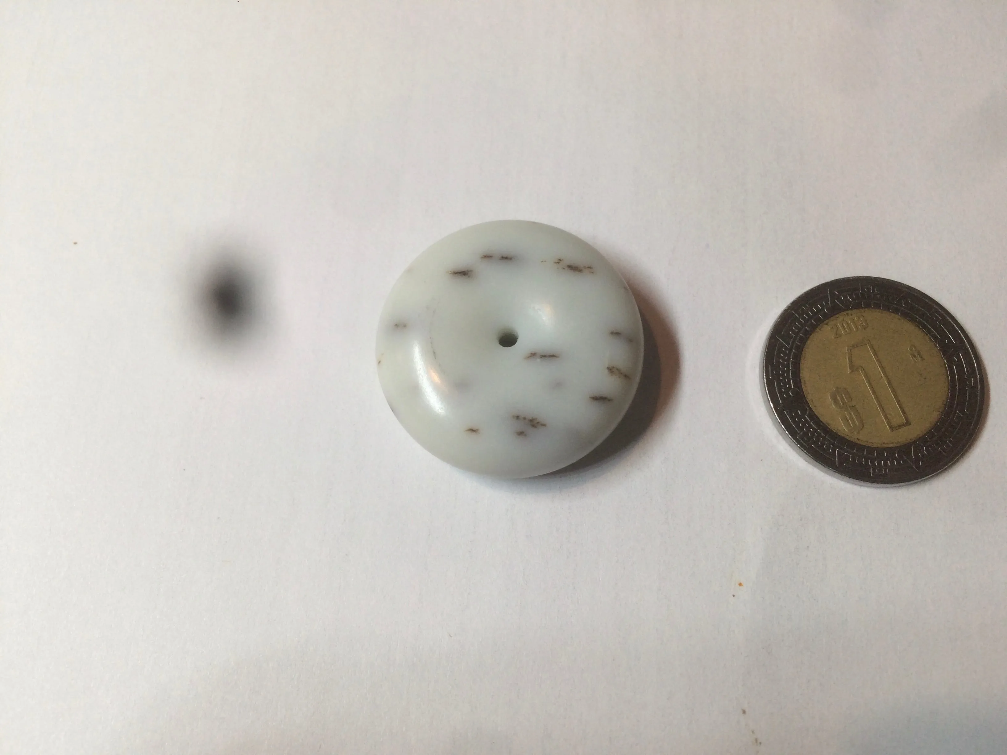 100% Natural white beige with black/brown flying dandelions Osmanthus fragrant cheese cake nephrite Hetian Jade pendant/worry stone HT68