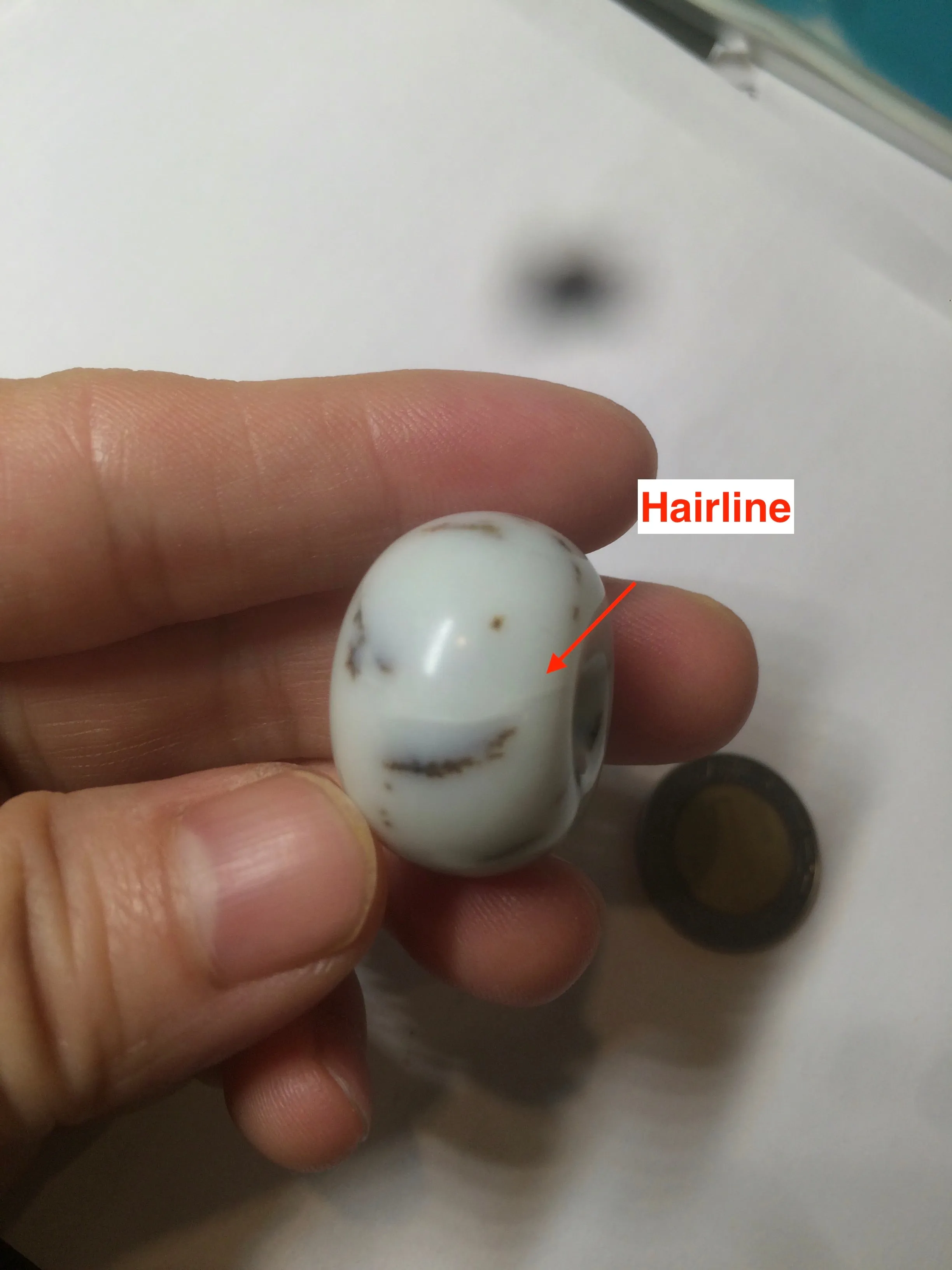 100% Natural white beige with black/brown flying dandelions Osmanthus fragrant cheese cake nephrite Hetian Jade pendant/worry stone HT68