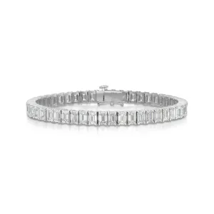 14.49 Carat Emerald Cut Diamond Line Bracelet