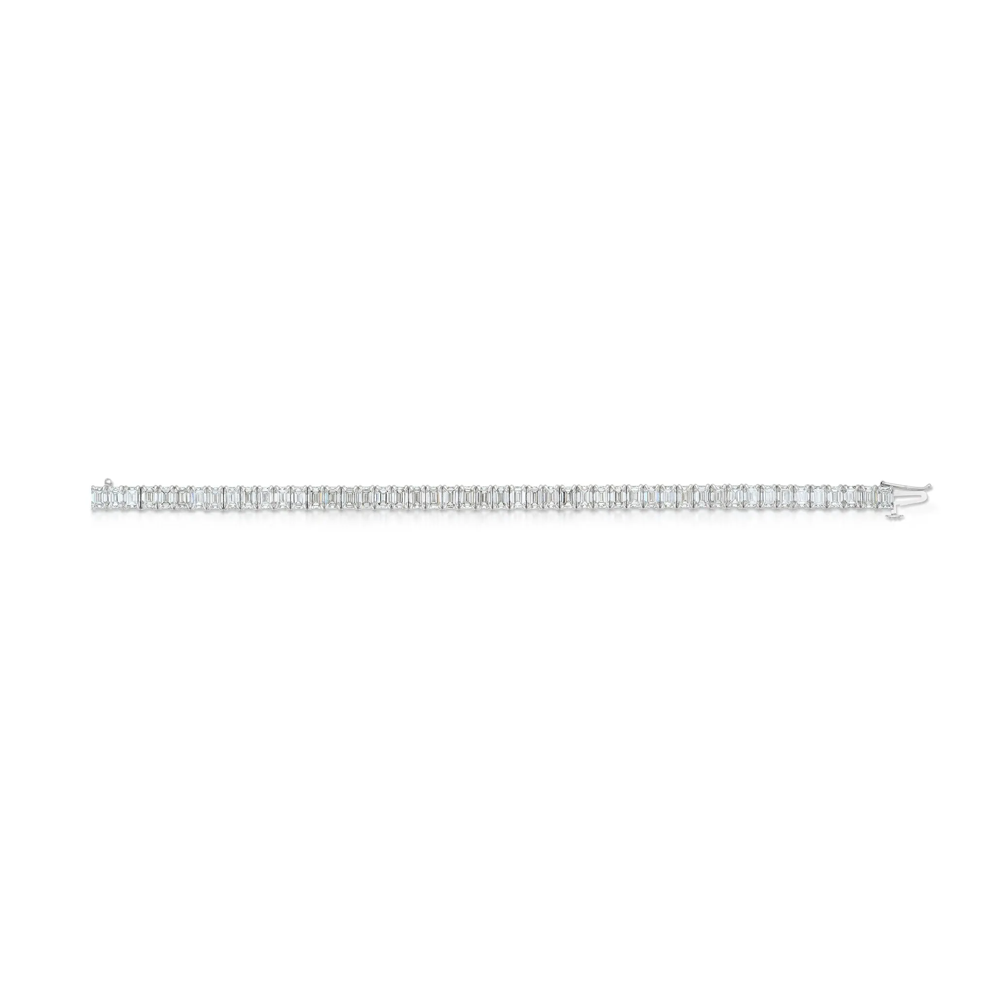 14.49 Carat Emerald Cut Diamond Line Bracelet