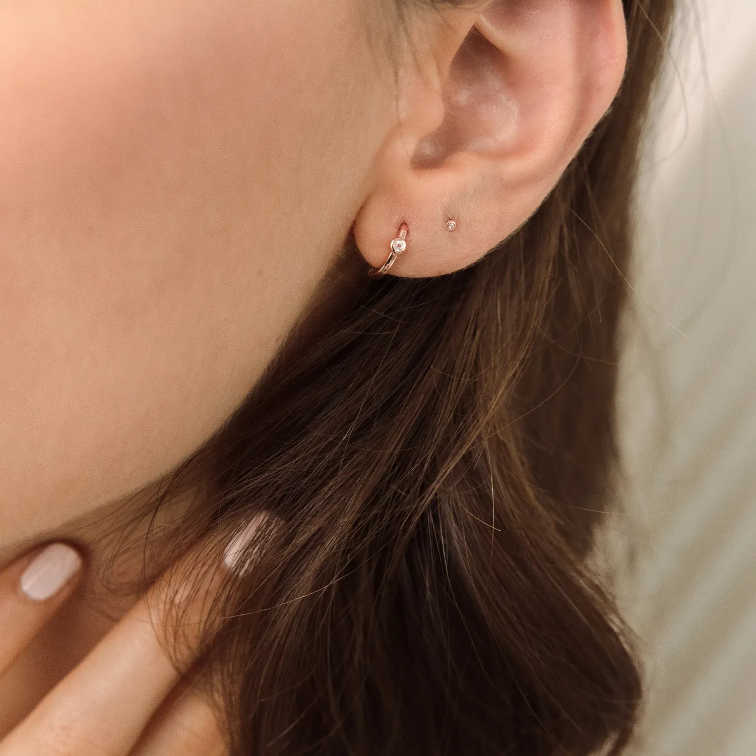 14k Rose Gold Teagan Huggies