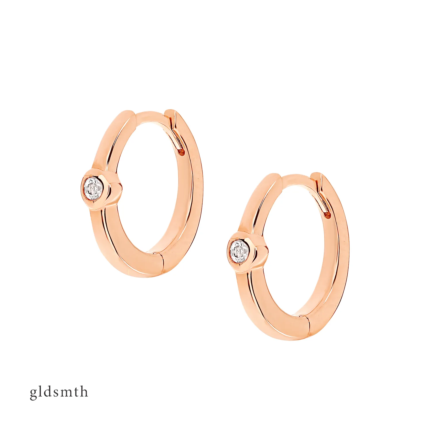 14k Rose Gold Teagan Huggies