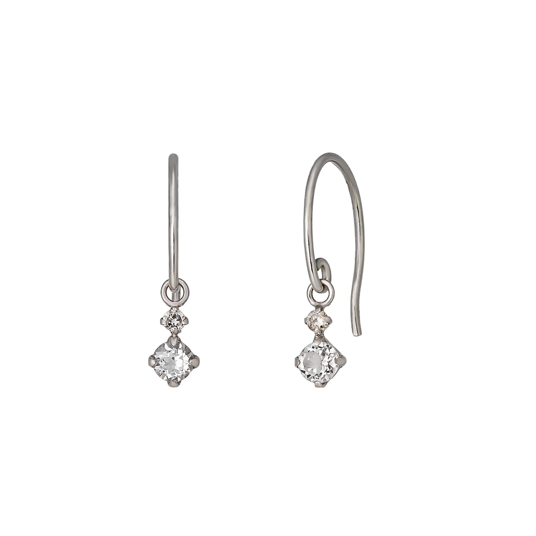 14K/10K Diamond Wire Earrings (White Gold)