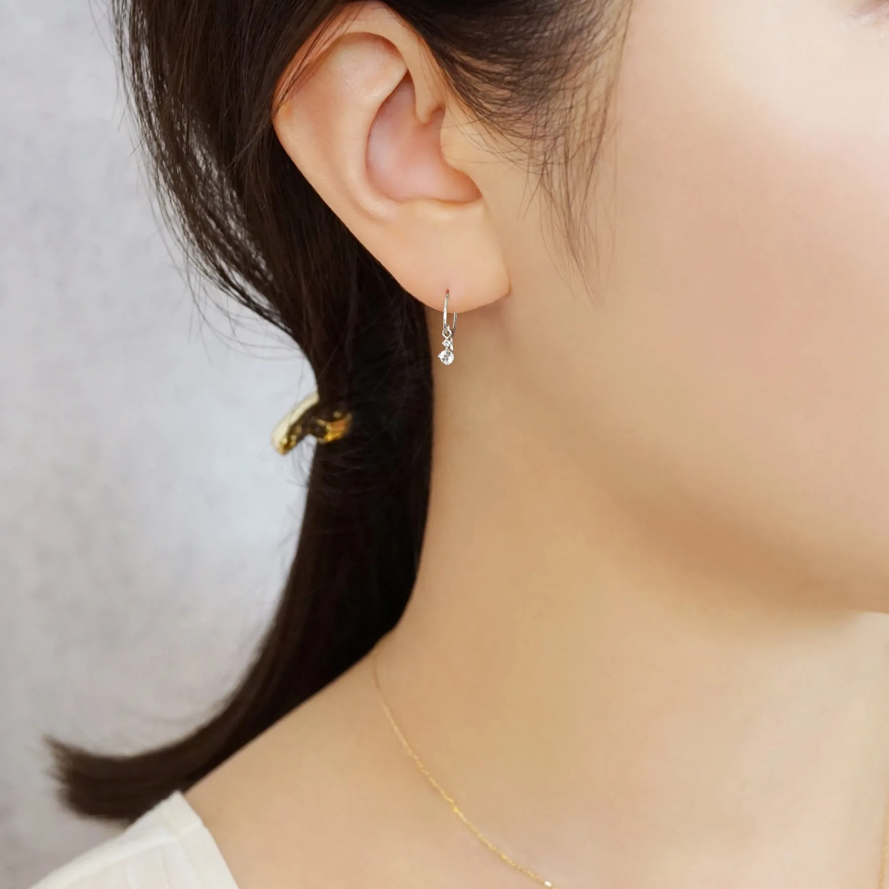 14K/10K Diamond Wire Earrings (White Gold)