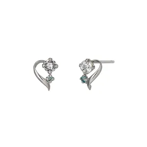 14K/10K Ice Blue Diamond Twisted Line Earrings (White Gold)
