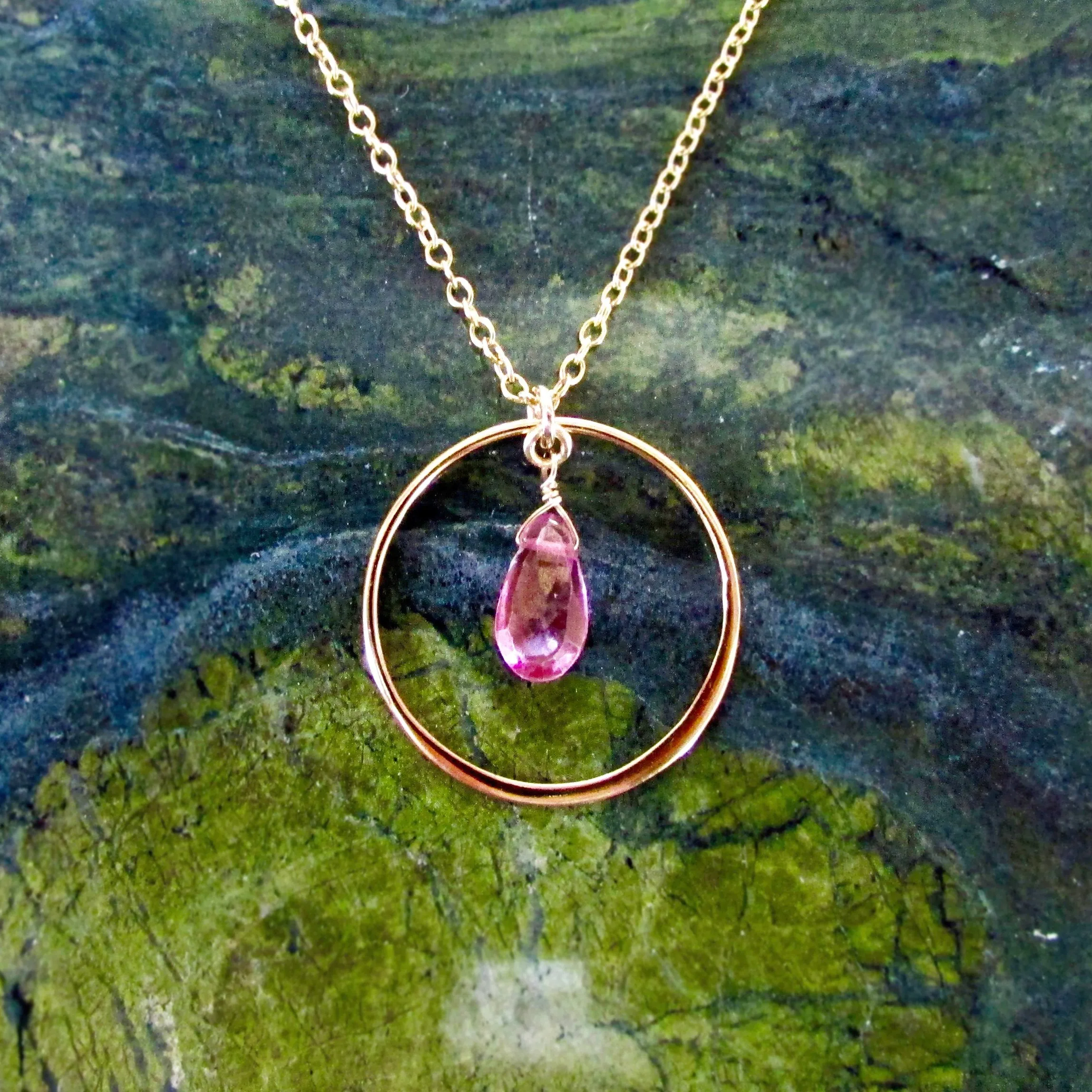 20% Off! Large Hoop w. Briolette Necklace