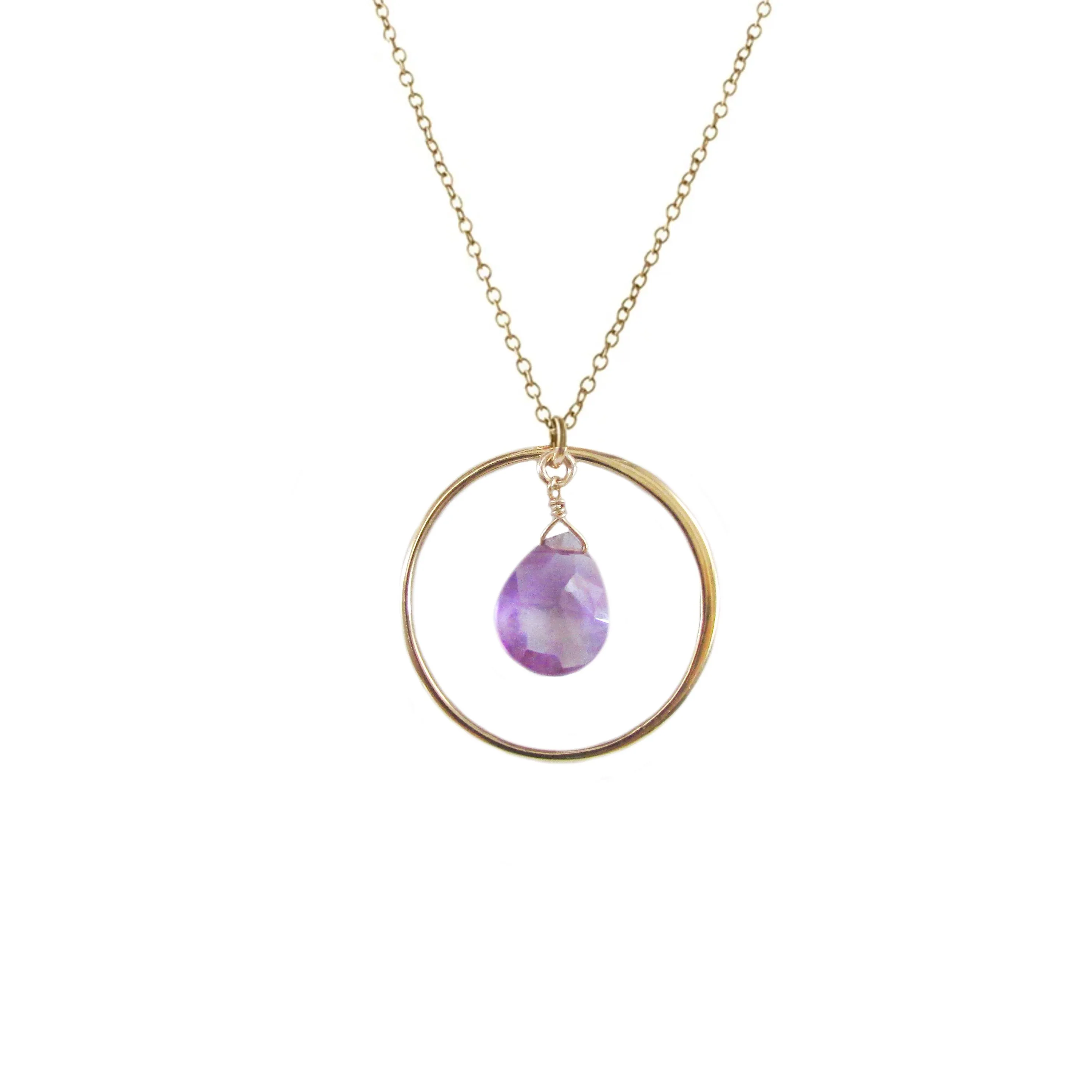 20% Off! Large Hoop w. Briolette Necklace
