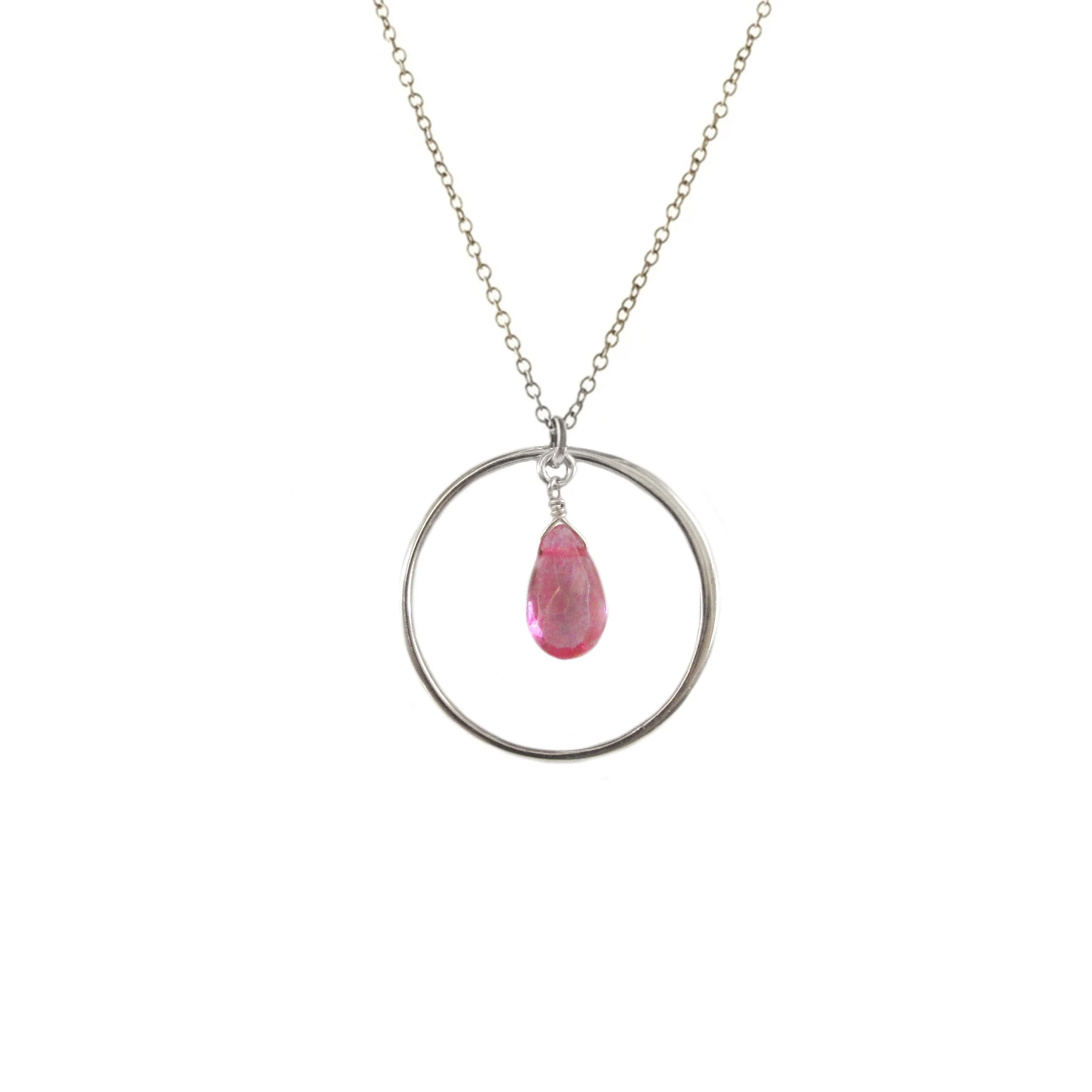 20% Off! Large Hoop w. Briolette Necklace