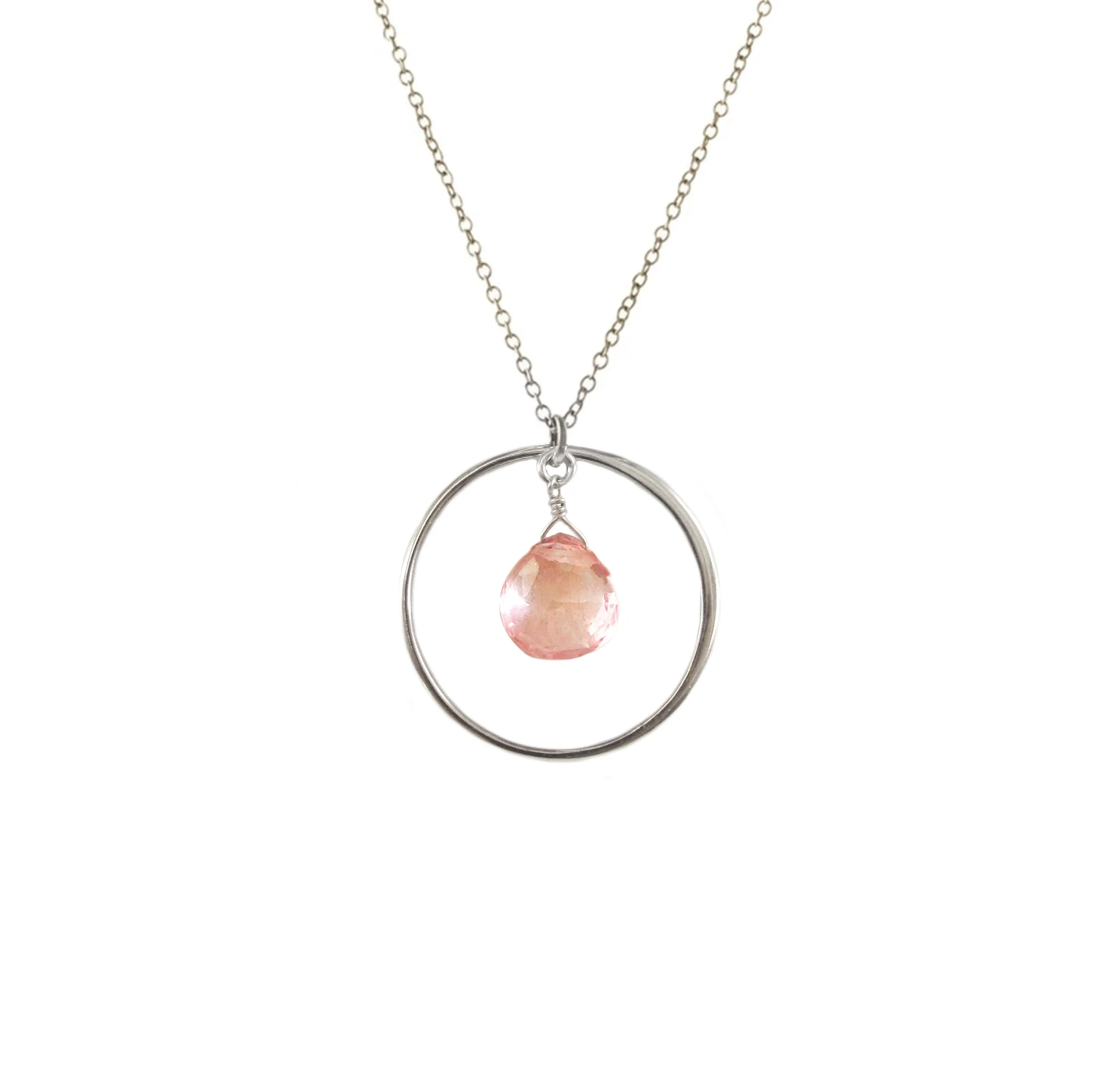 20% Off! Large Hoop w. Briolette Necklace