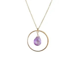 20% Off! Large Hoop w. Briolette Necklace