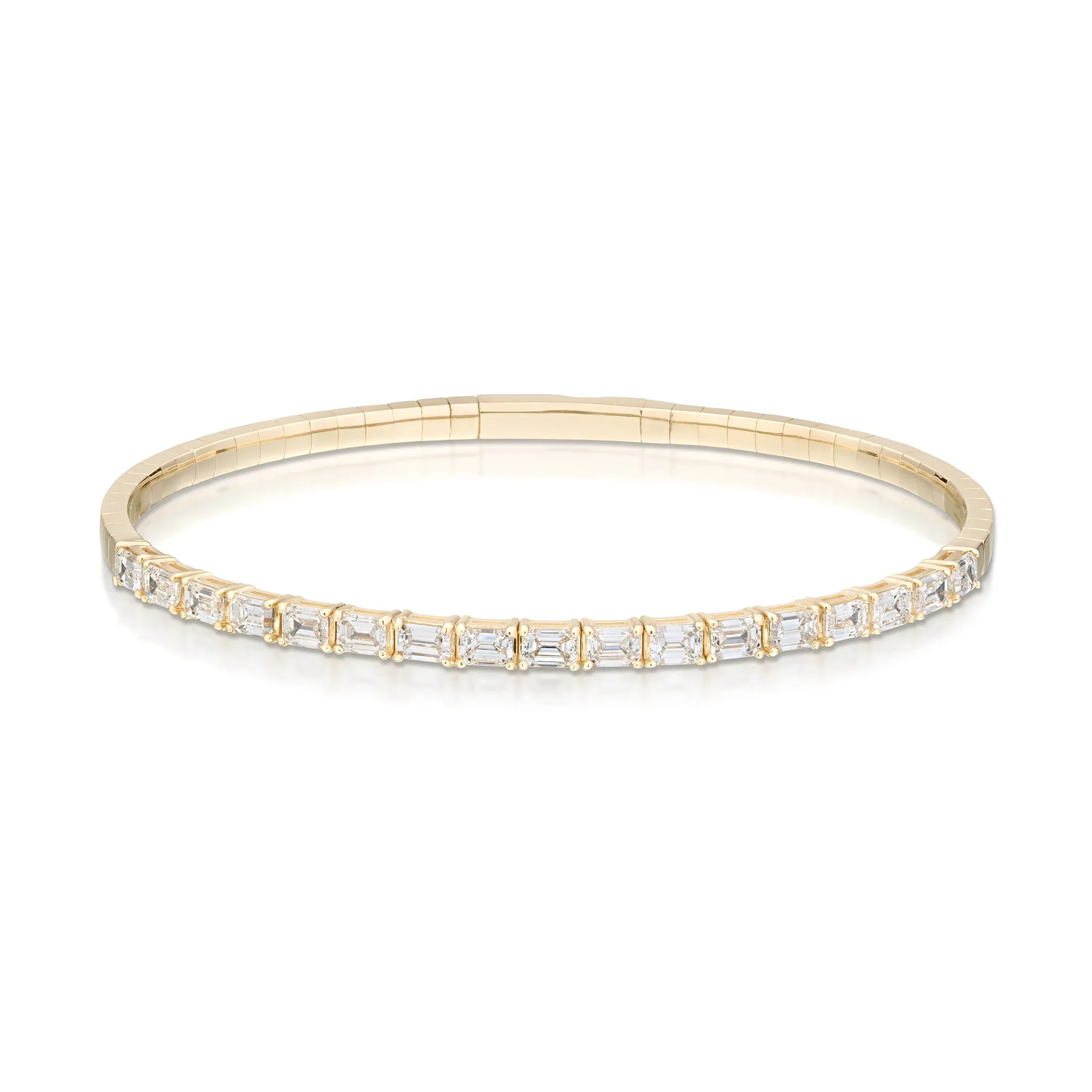 2.33 Carat Emerald Cut Diamond Bangle Bracelet