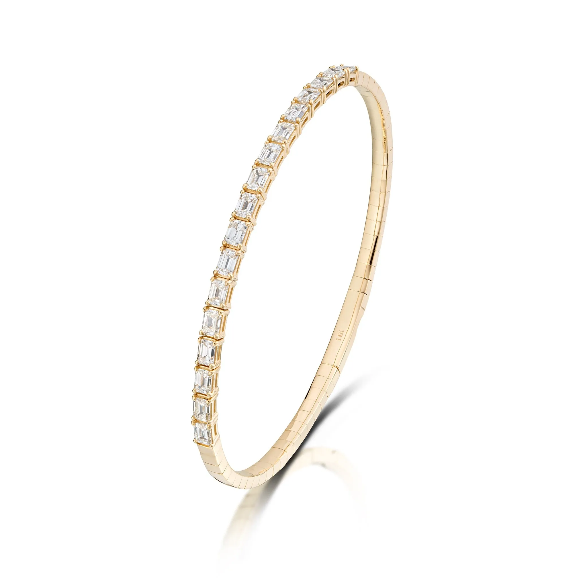 2.33 Carat Emerald Cut Diamond Bangle Bracelet