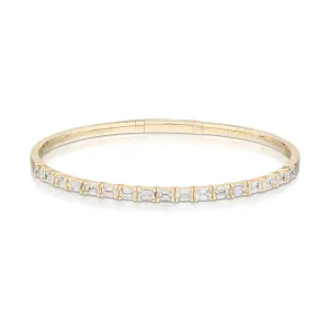 2.33 Carat Emerald Cut Diamond Bangle Bracelet
