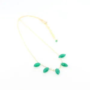 5 Drop Green Onyx Gemstone Necklace