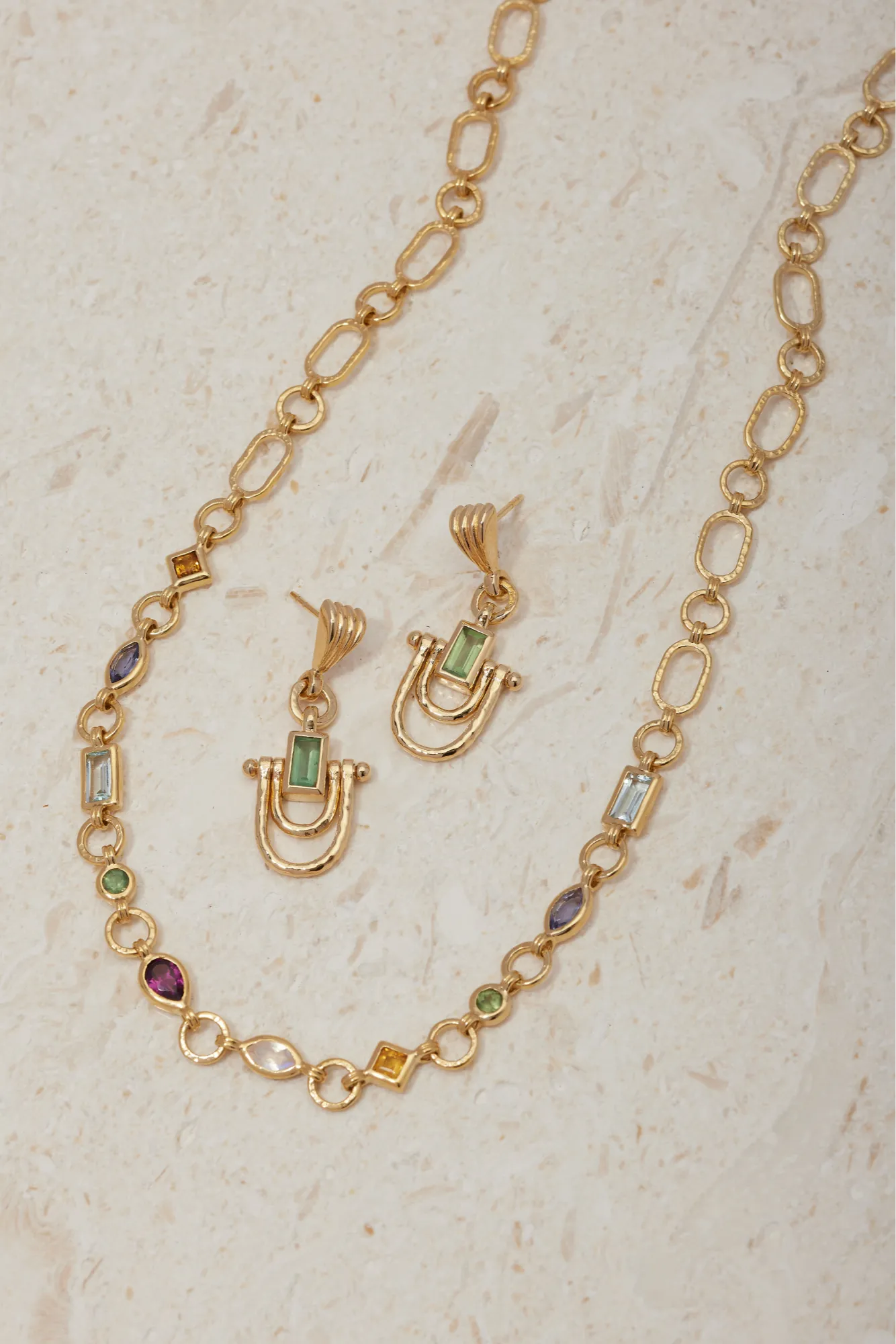 Allegra Apatite Gold Earrings