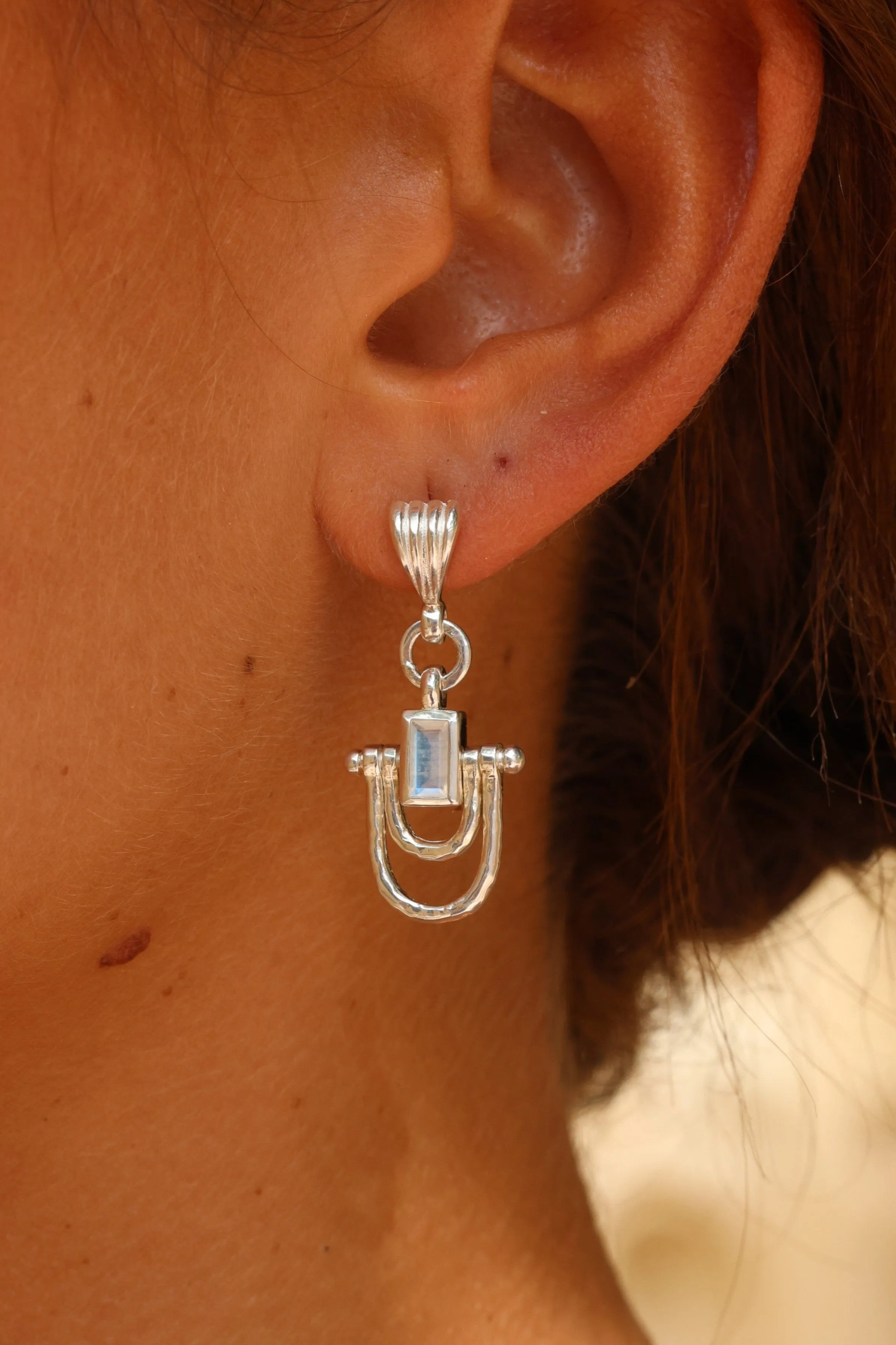 Allegra Moonstone Silver Earrings