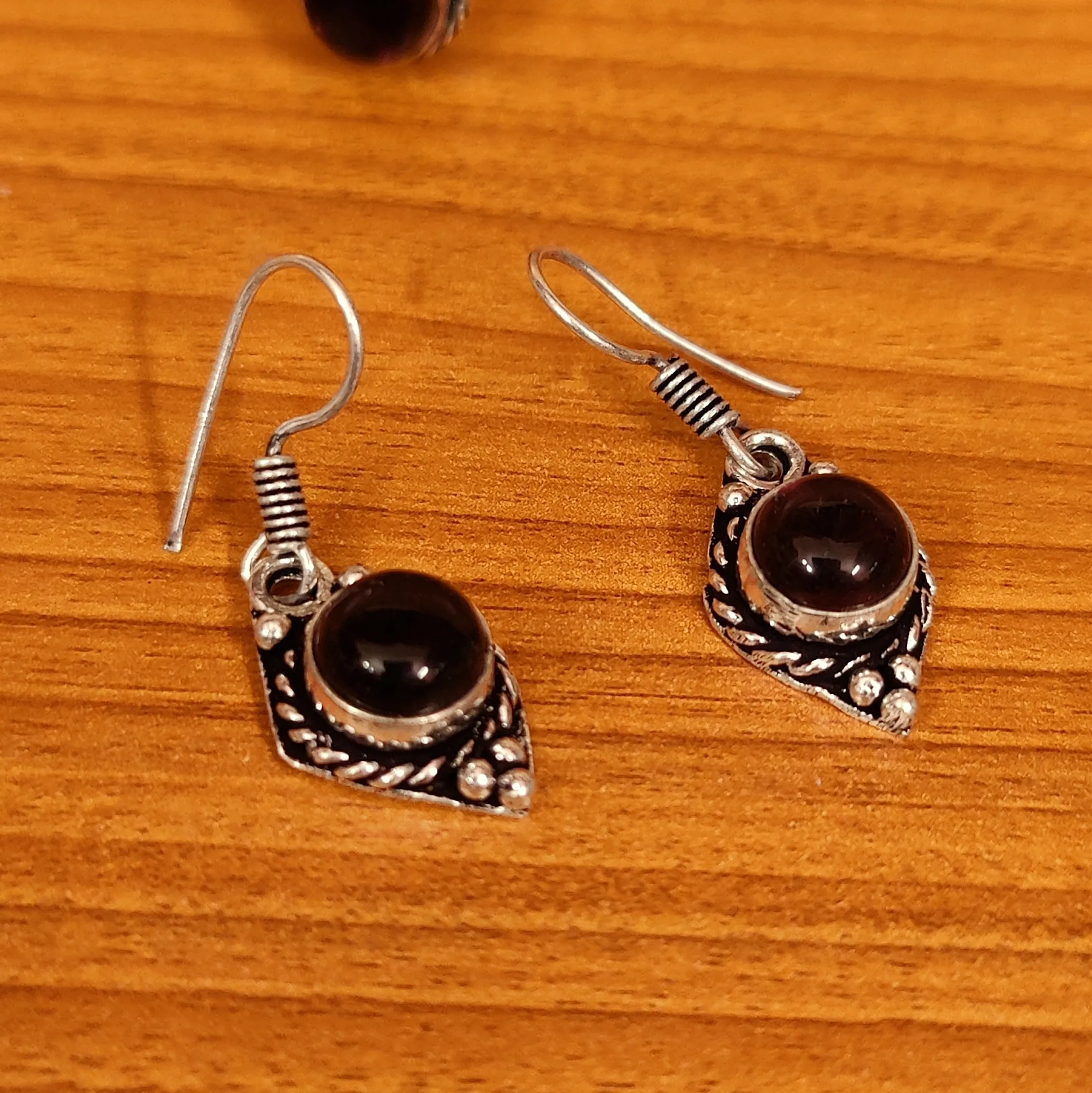 AMETHYST COLOUR OXIDISED SILVER NECKLACE SET COMBO