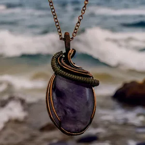 Amethyst, Copper Necklace - Echo of a Stone