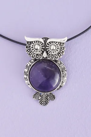 Amethyst Owl Necklace