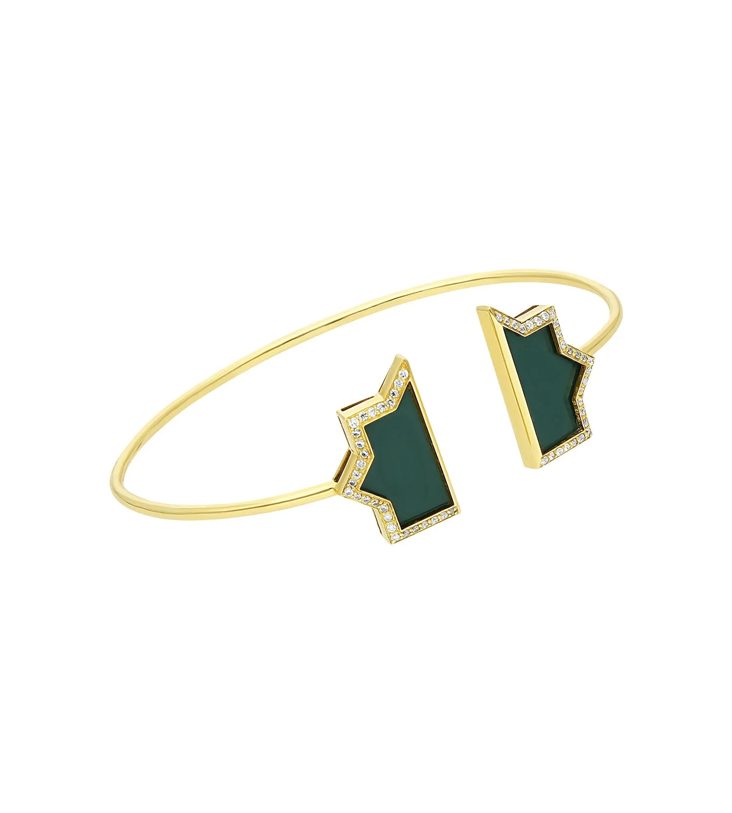 Andalus Edge Green Onyx Bangle