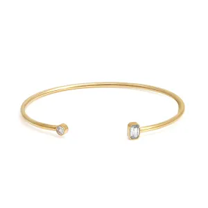 April Diamond Birthstone Bangle - Yellow Gold