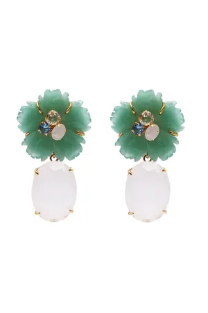 Aventurine Flower Earrings