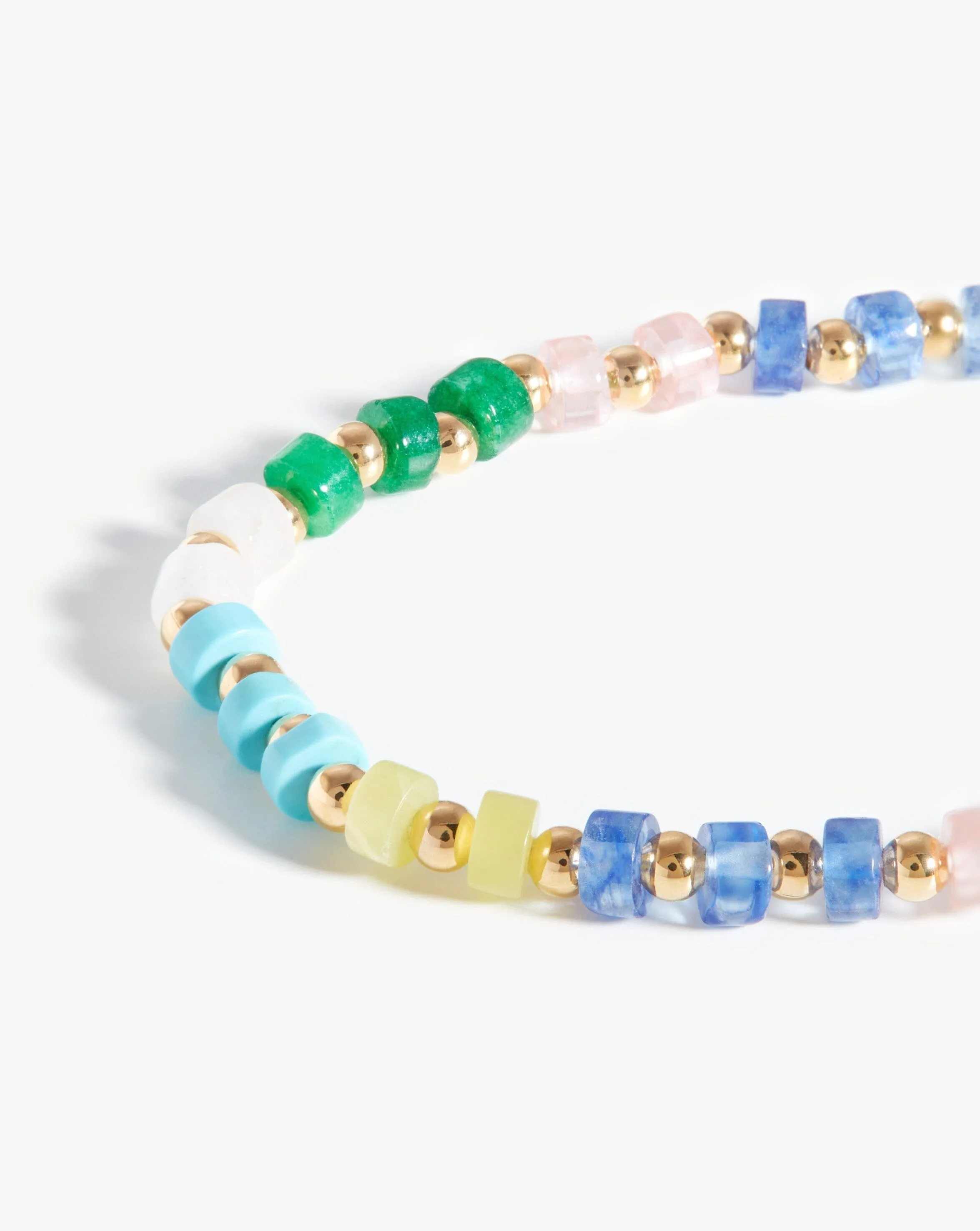 Beaded Anklet | 18k Gold Plated/Multi Pastel Beaded