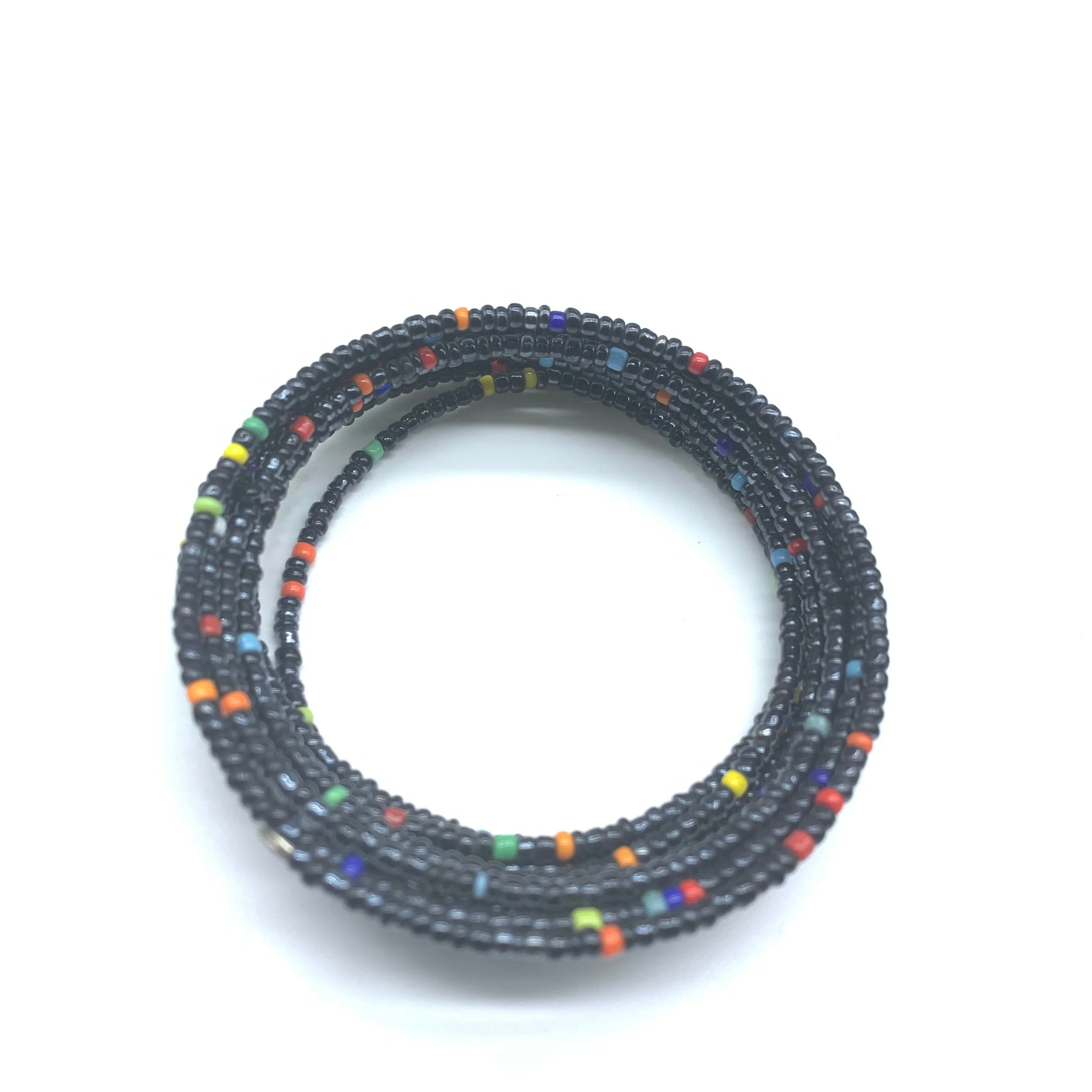 Beaded Coil Bracelet-Black 2