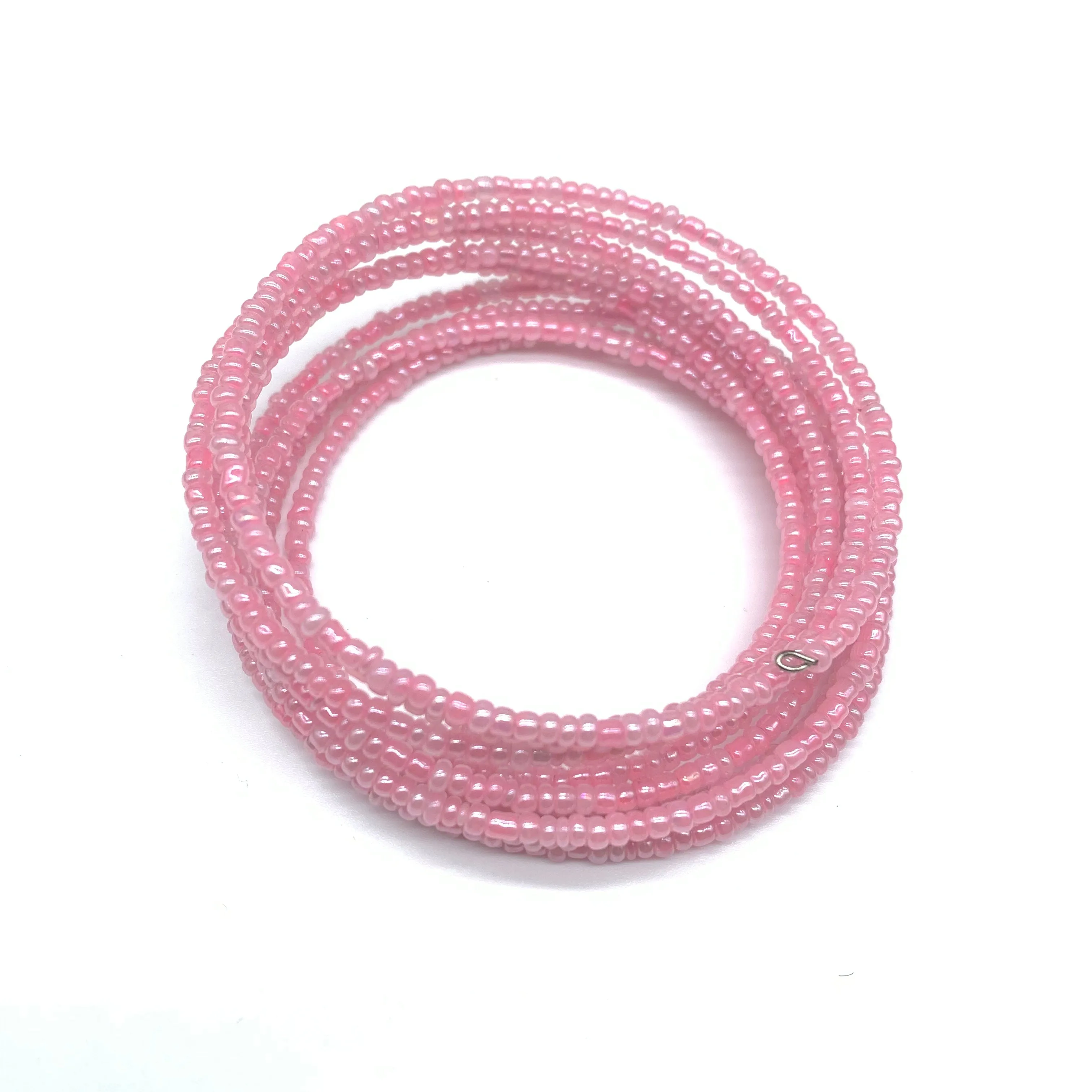 Beaded Coil Bracelet-Pink