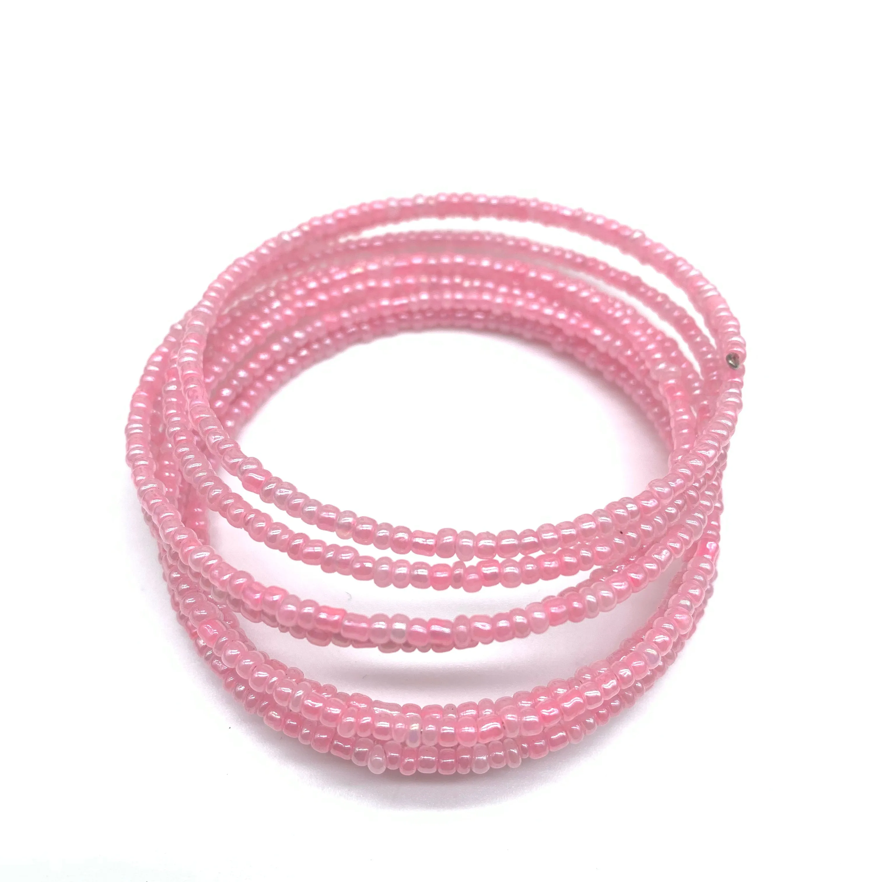 Beaded Coil Bracelet-Pink