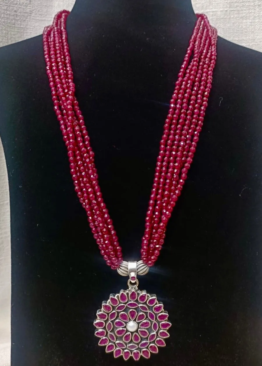 Beads Silver Necklace
