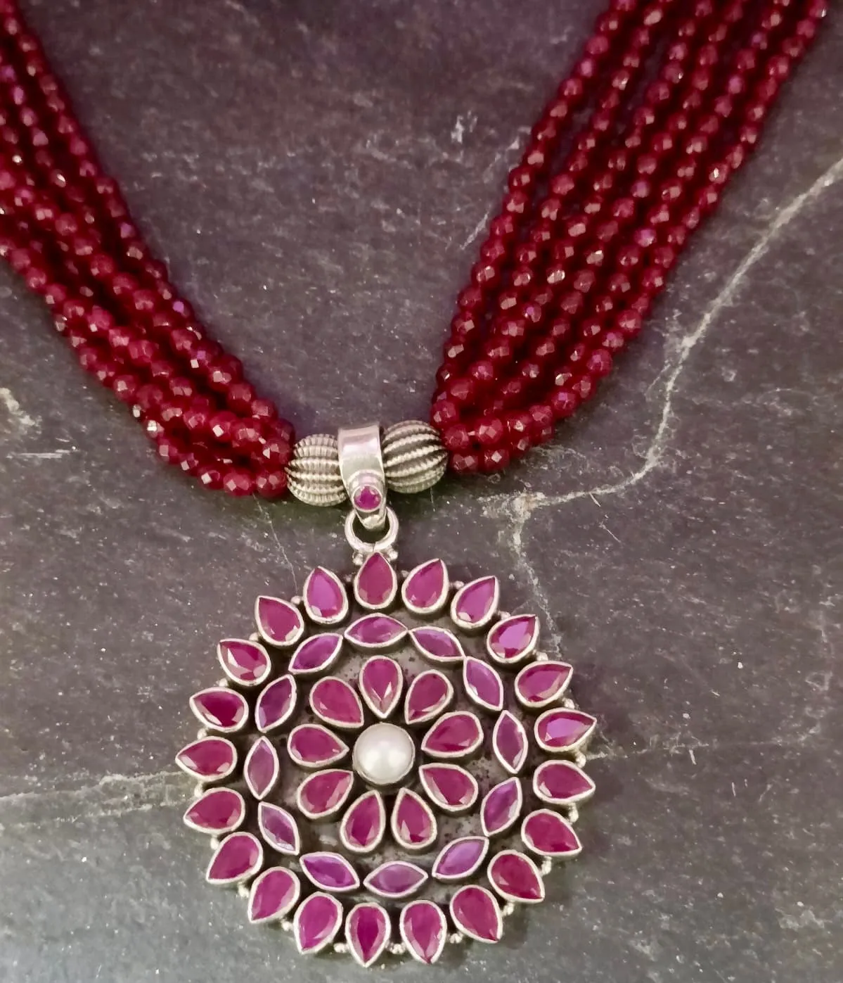 Beads Silver Necklace
