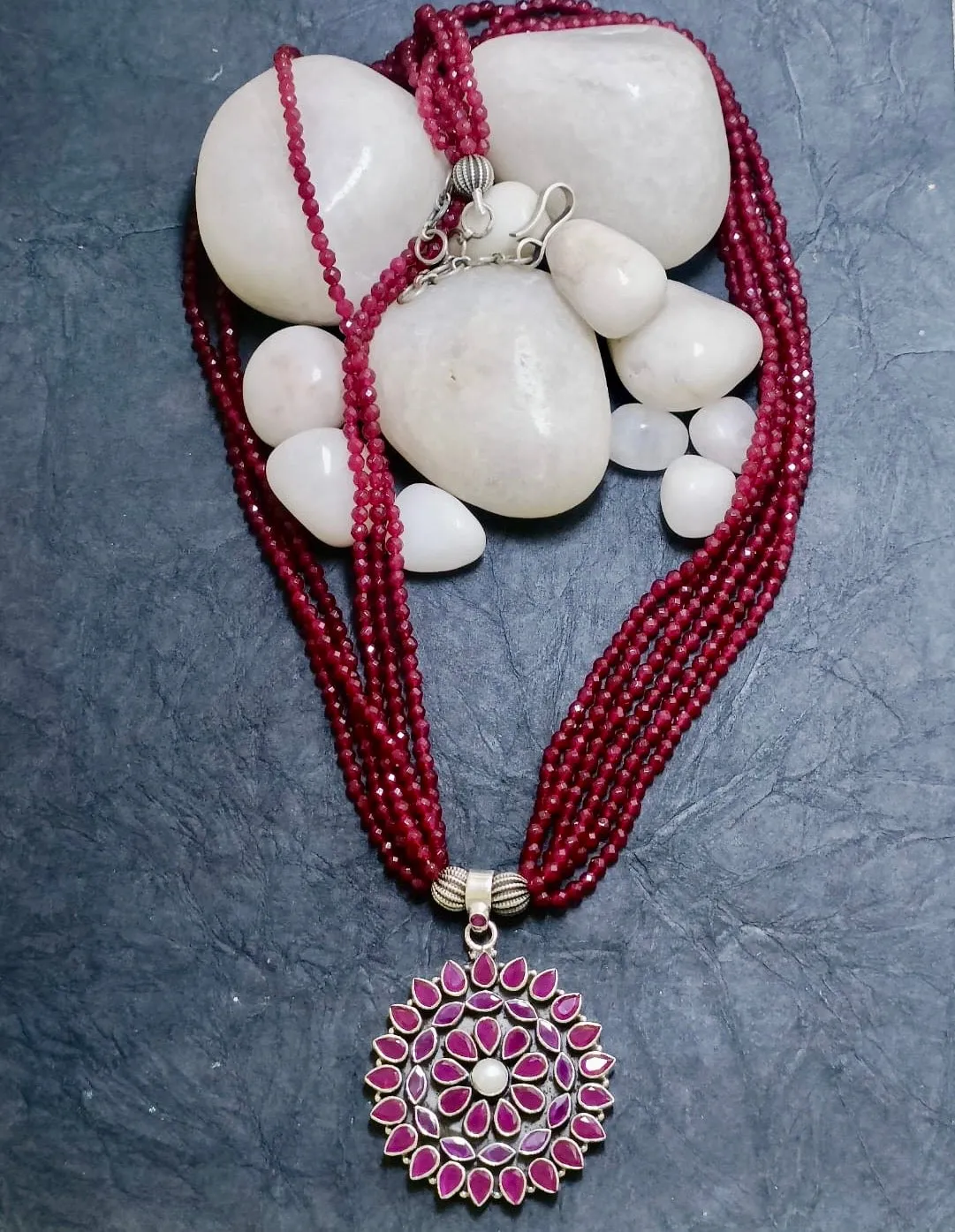 Beads Silver Necklace