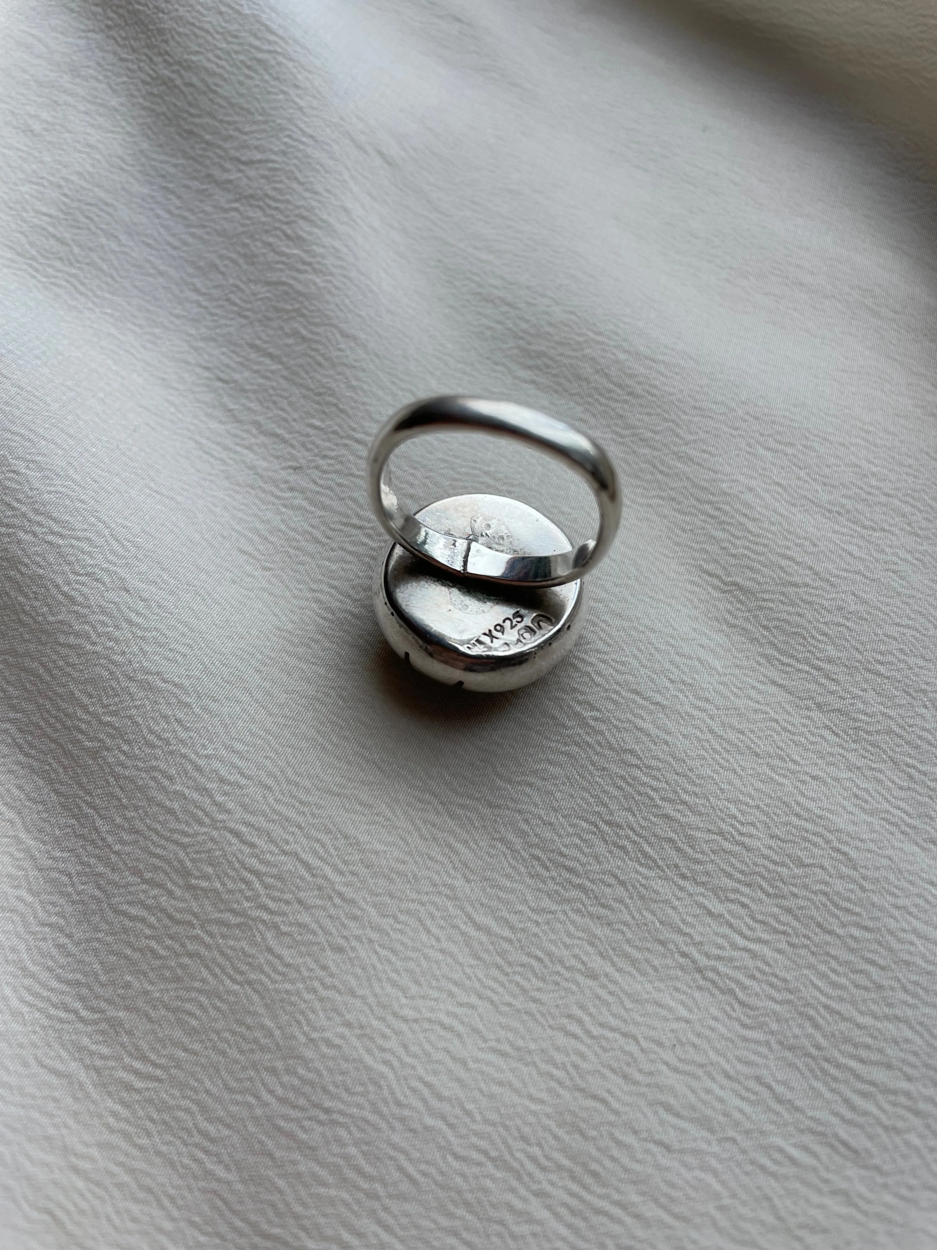 black stone onyx, silver ring R120
