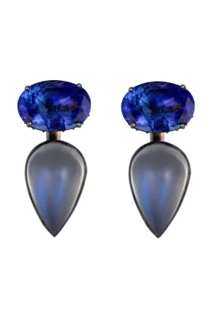 Blue Moonstone Tanzanite Earrings