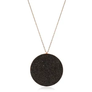 BRIGETTE ONYX DISC NECKLACE