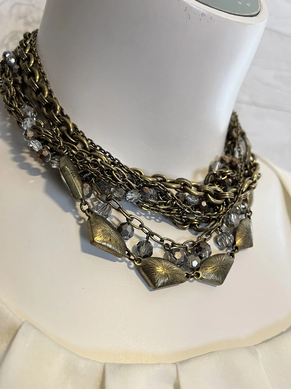 Chloe & Isabel Bronze Rhinestone Woven Gem Necklace