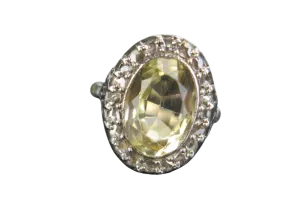 Citrine and Diamond Edwardian Ring