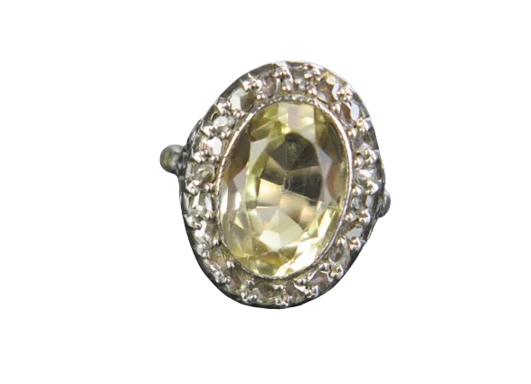 Citrine and Diamond Edwardian Ring
