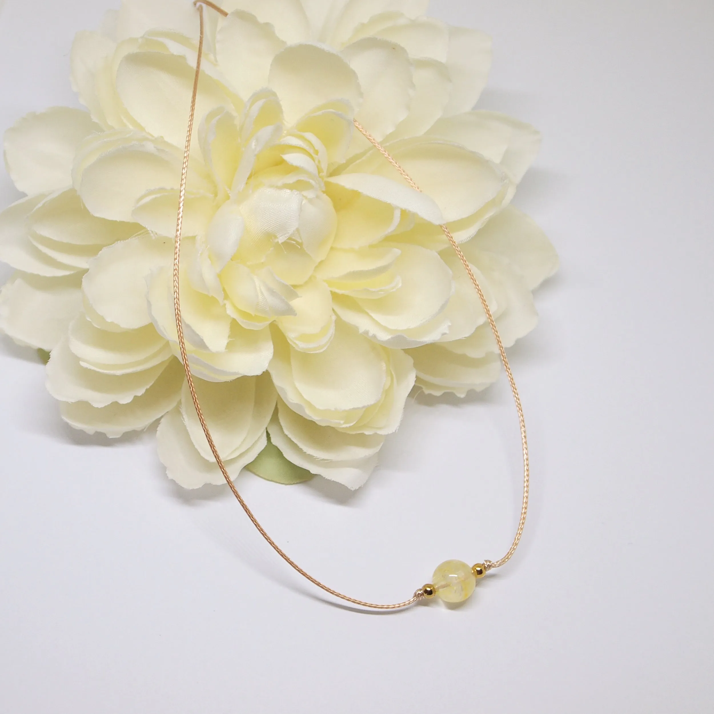 Citrine cord necklace