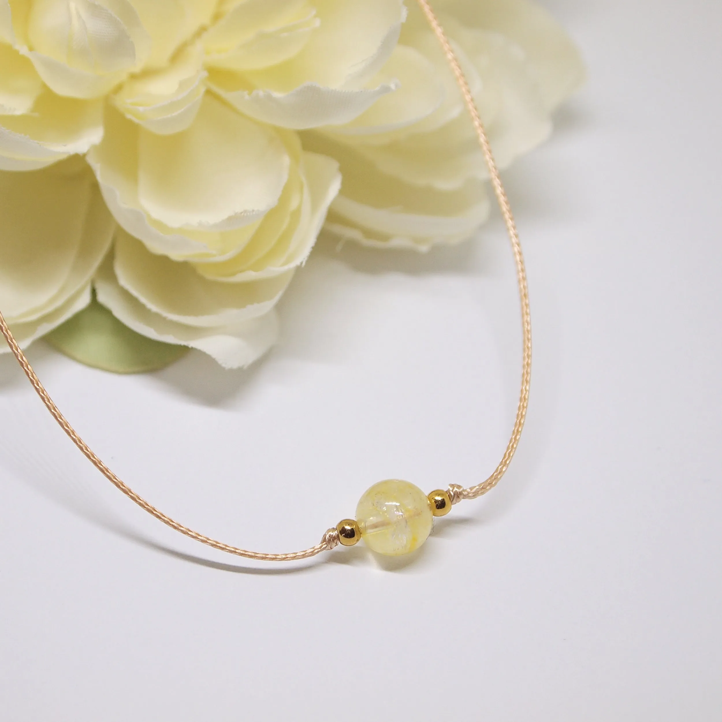 Citrine cord necklace
