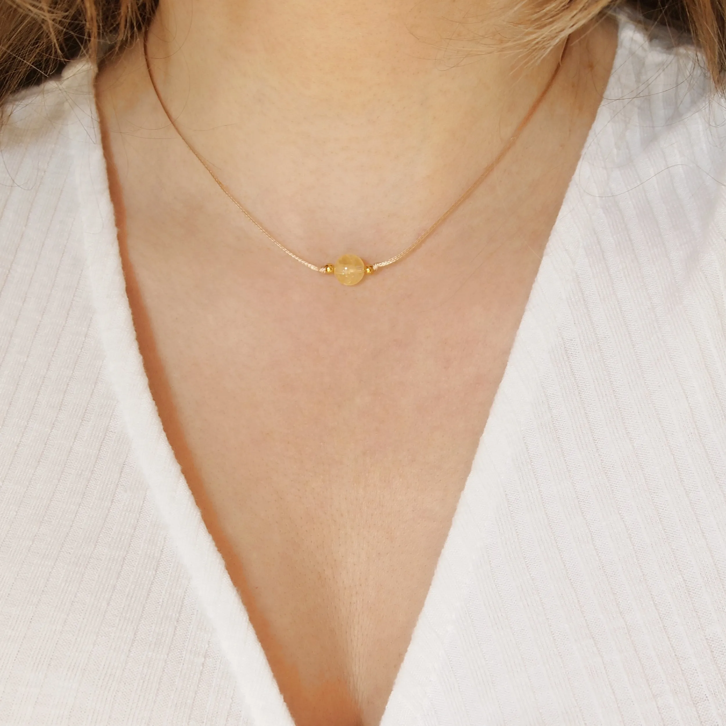 Citrine cord necklace