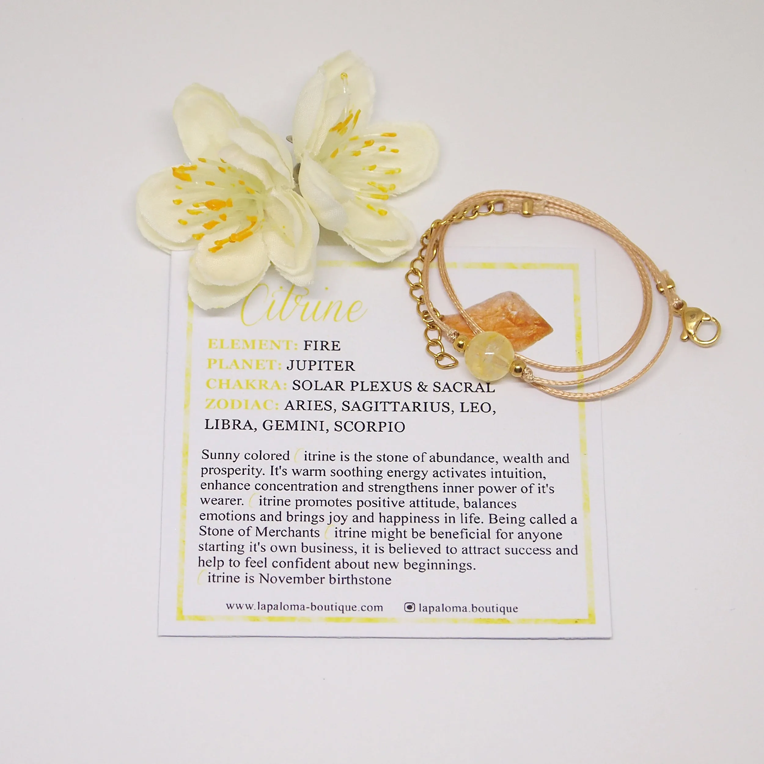 Citrine cord necklace
