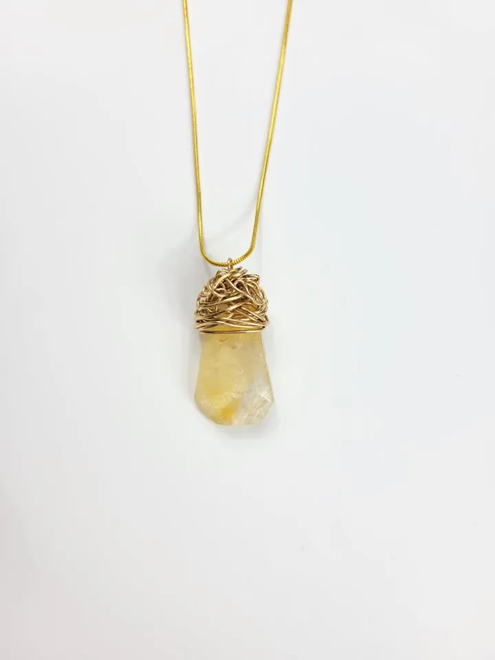 Citrine Crystal Necklace Set
