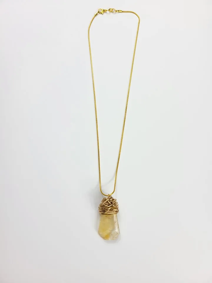 Citrine Crystal Necklace Set