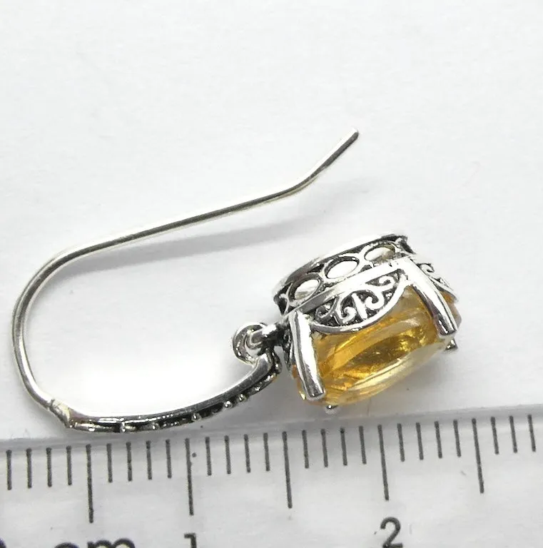 Citrine Earrings, Faceted Ovals, 925 Sterling Silver, g1